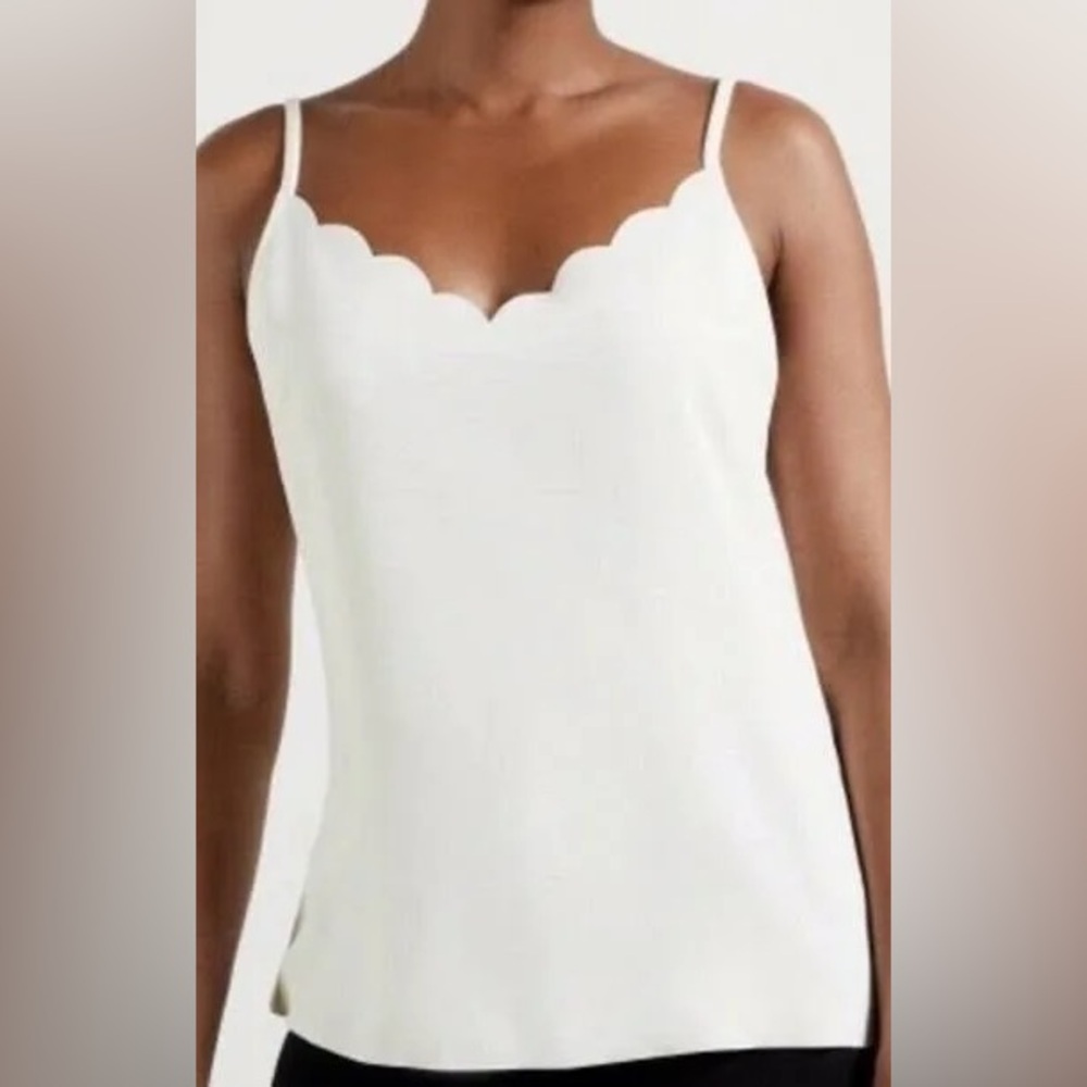 Ted Baker Cream Scalloped Sleeveless Top